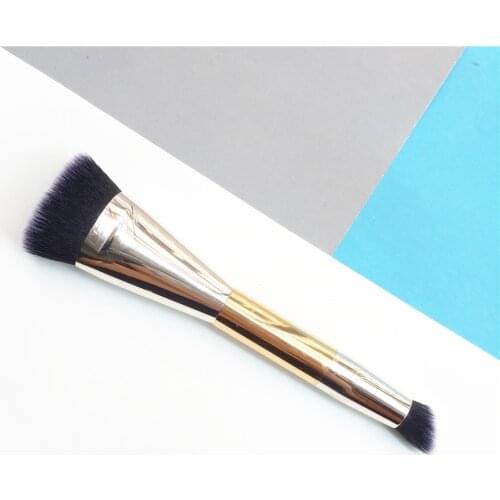 Bdbeauty Shape + Shade Custom Contour Brush - Double-ended Metal Flat Contour & Angled Concealer - Beauty Makeup Blender Tool