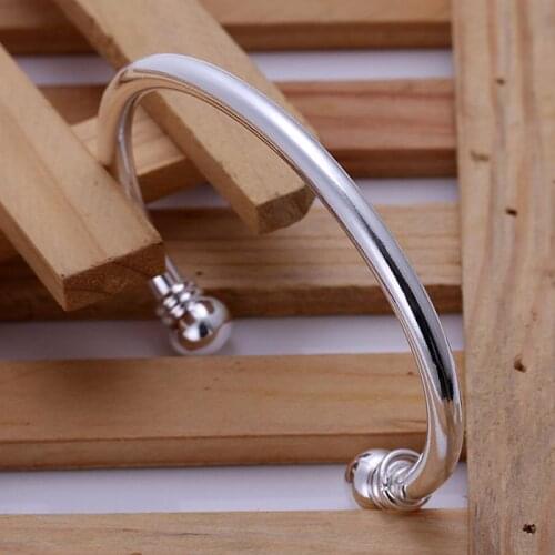 Bangle wholesale free shipping silver plated bangle, silver fashion jewelry, Double Balls Silvery Bangle uvnc LB027