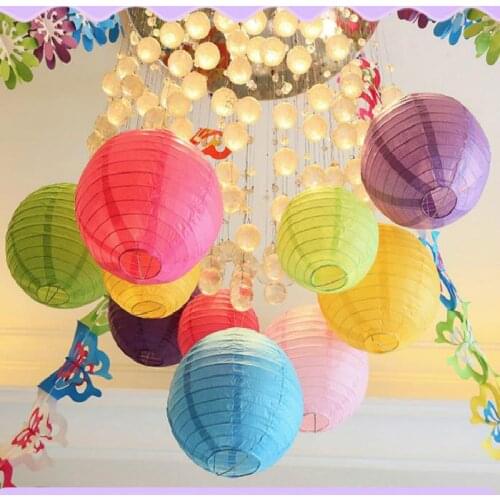 10/15/20/25/30/35/40cm Chinese Paper Lanterns Wedding Birthday Decor DIY Lampion Paper Hanging Ball Holiday Party Supplie