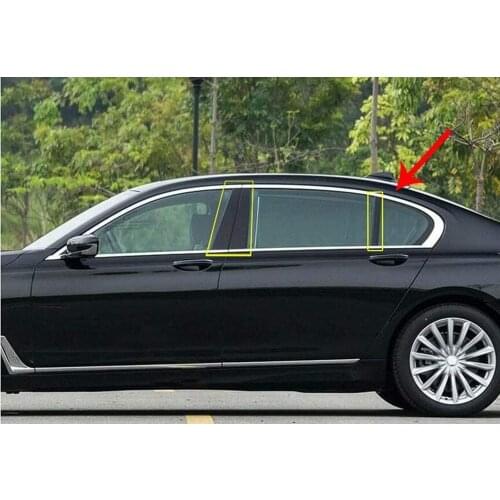 For BMW 7 Series G11 G12 730 740 750i 2016 2017 Aluminum Alloy B C Window Pillar Post Trim Kit Cover Trim Polished Silver