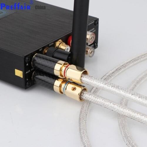E.DORIS D Series D19 5N OFC Silver Plated , RCA Interconnect Audio Cable with Carbon Fiber Gold-Plated Plug