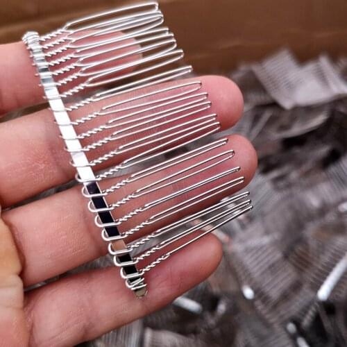 10Pcs Metal Wire Hair Comb Base 8 Colors Plated Diy Hand Made Women Hair Jewelry Accessories