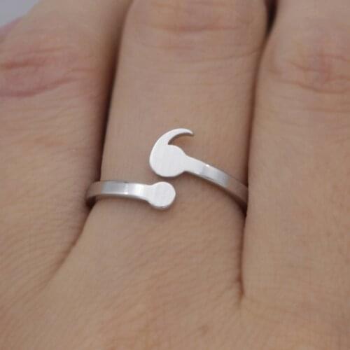Semicolon Ring for Girl Adjustable Ring Mental Health Ring Inspirational Jewelry stainless steel Graduation Student R004-1