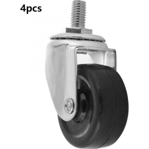 4Pcs 2in Rubber 360 Degree Swivel Roller Wheel Office Chair Mute Caster Wheel Furniture Dining Car Trolley Caster Replacement