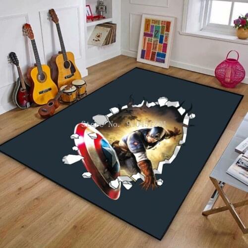 The Avengers Short plush Carpet Door mat Captain America Iron Man Super Hero Rug Baby Play mat for Kids teen Boys Bedroom Gifts