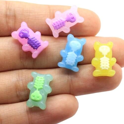 Colorful Mini Cartoon Bear Flat Back Resin Cabochons Charms Scrapbooking DIY Jewelry Craft Decoration Accessories