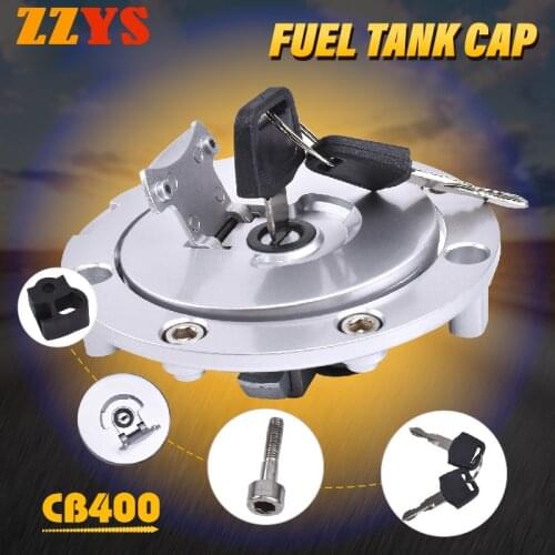400CC Motorcycle Fuel Tank Cap and Electric Door Lock and Key Locking Gas Cover For Honda CB400 CB 400 Accessories