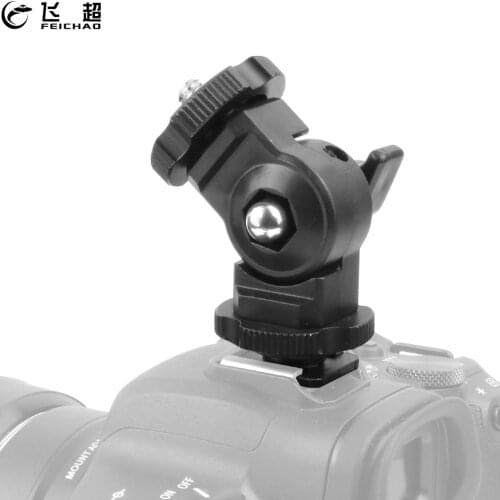 L-Type 1/4 screw Cold Shoe Bracket Mount Adapter 180 Degree Rotation for LED Flash Light Microphone DSLR Camera Monitors Holder