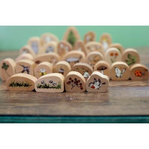 Forest series rubber stamp wooden squirrel stamp scrapbook stationery scrapbook standard stamp seal DIY handmade birthday card