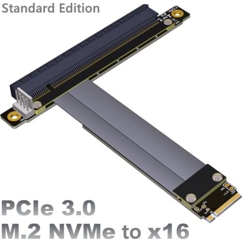 M2 NGFF NVMe converter to PCIE x16 Graphics card built-in adapter M.2 mkey extension card pci-e 16x Flexible Flat Cable