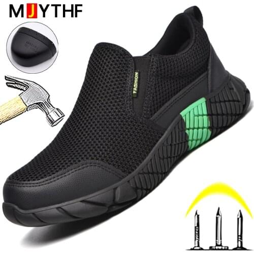 Indestructible Work Shoes Breathable Safety Shoes Men Working Sneakers Puncture-Proof Industrial Shoes Men Loafers Steel Toe