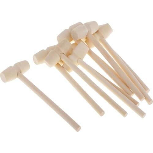 NEW 10 Pieces Mini Wooden Hammer Balls Toy Pounder Replacement Wood Mallets Baby 140 X 43 X 19mm Hot Sale