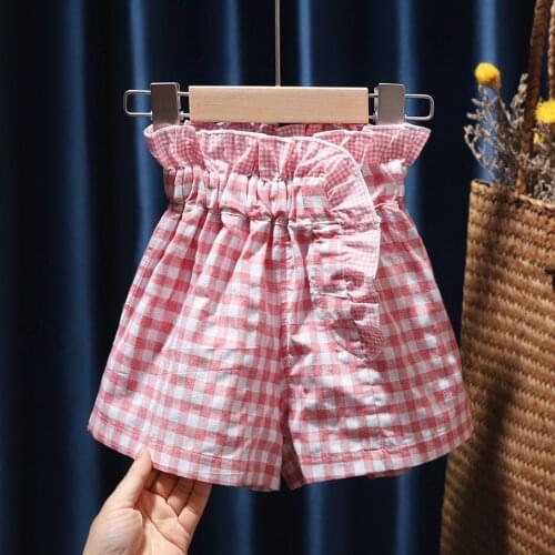 New Baby Girls Beach Shorts For Summer Fashion Ruffle Plaid Kids Girl Shorts Children Clothes Infant Toddler Newborn Pants