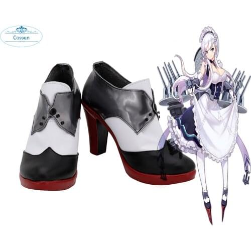 COSSUN Azur Lane Belfast Cosplay Shoes High Heel Boots Custom Made for Halloween Comic-con Cosplay