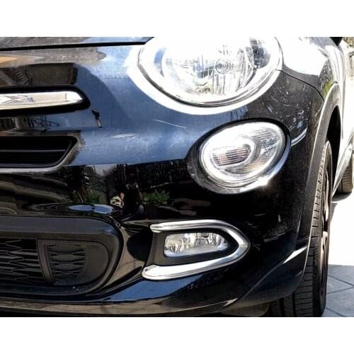 Front grille fog light eyebrow frame cover dedicated to front bumper lower grille decorative For FIAT 500X 2017 2018 2019