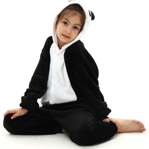 Kigurumi For Girls Boys Panda Animal Pajamas Unicorn Sleepwear Kids Stitch Jumpsuits For Children Winter Flannel Warm Onesies