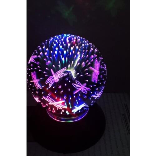 Plating glass lamp LED bedroom decorate desk lamp of the head of a bed the moon light battery USB dual use plastic base