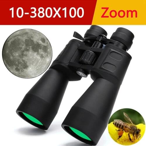 10-380X100 Professional Binoculars Telescope Zoom Full HD High Magnification Moon Large Diameter Monocular for Hunting Camping