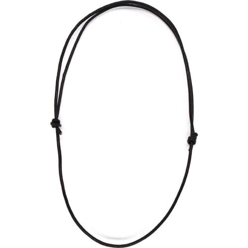 10x Black 1.0MM 2.0MM Leather Cord Sliding Knot Adjustable Long Choker Necklaces for Jewelry Making Findings