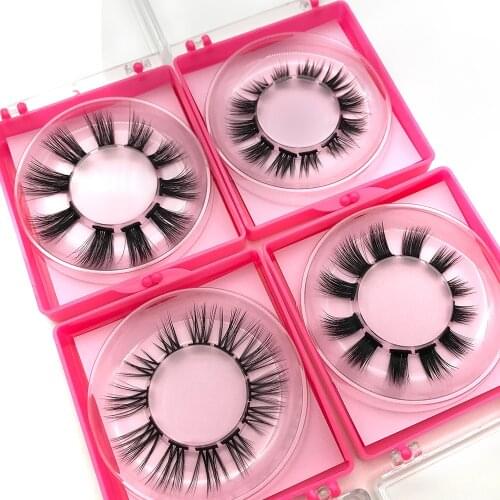 1 Box Segmented Eyelashes Wispy Fluffy False Eyelashes Natural Thick Lashes Handmade Eye Extension Quick Wear Eye Makeup Tools