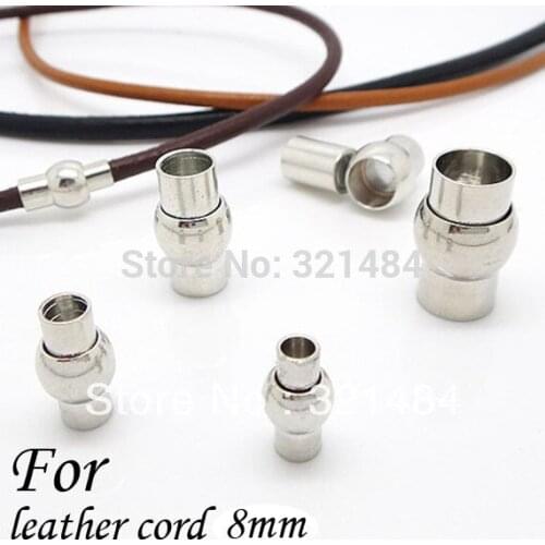 Rhodium Plated 100pcs Leather Jewelry Magnetic Clasps For Leather Cord 8mm Wholesale