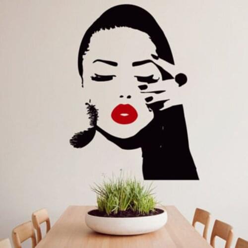 Sexy Girls Wall Decals Lips Decal Hair Beauty Salon Wall Sticker Decoration Home Decor Bedroom adesivo de parede Art Mural H292