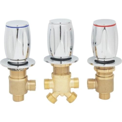 Bathtub Faucet Brass Switch Control Valve with Triple Handle Cold and Hot Water Tap Faucet Shower Cabin Mixer Jacuzzi Waterfall