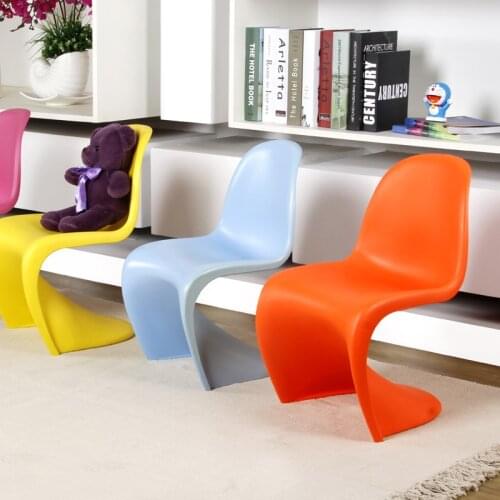 Modern Design Kids plastic S shape fashion dining chair modern classic stackable Children leisure Chair Baby design Chair 2 PCS