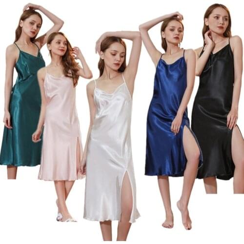 Женские шелковые ночные сорочки Tenfb China At AliExpress