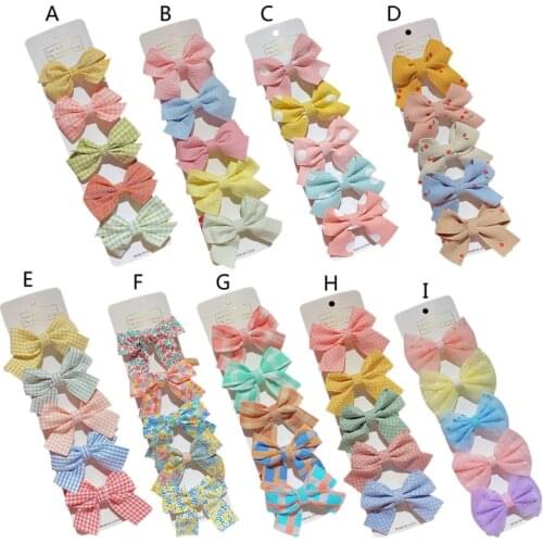 5 Pcs/Set Girls Cute Bowknot Hairpins Children Sweet Barrettes Hair Clips Fashion Kids Headwear Hair Accessories