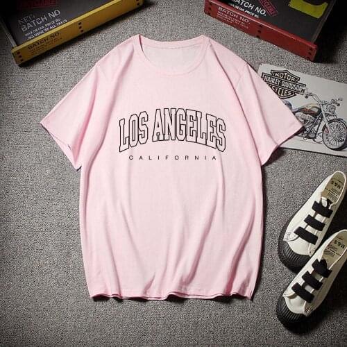 Los Angeles California Letter Oversized T Shirt Women Summer Fashion 90S Vintage Black Short Sleeves Tshirt Female T-shirts