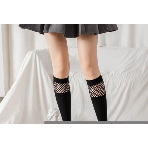 Women Sexy In The Tube Long/Short Socks Summer Transparent Nylon Elastic Mesh Fishnet Socks Black Hollow Stretch Hosiery