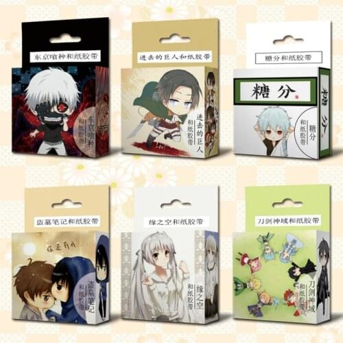 1Pcs Kawaii Washi Tape Cartoon Characters Attack On Titan Pattern Masking Tape Office School Student Supplies Label Stationery