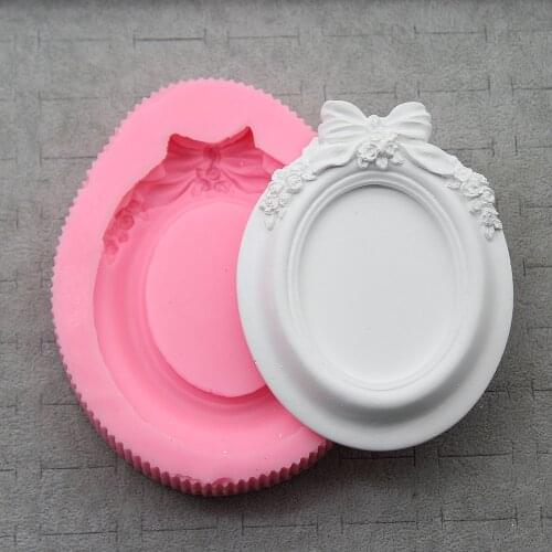 1PC Mirror Frame Silicone Mold Chocolate Soap Mold Cake DIY Retro Stencil Diamond Mould Fondant Molds Pastry Decorating Tools