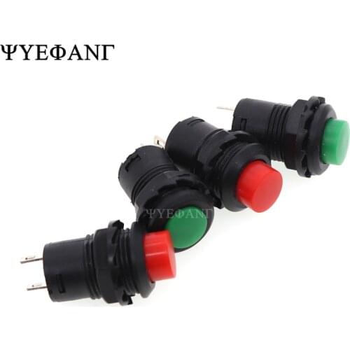10PCS 12mm Mini Small Round Push Button Red Green Reset Switch ON/OFF 3A 125V 1.5A 250V AC DS-425