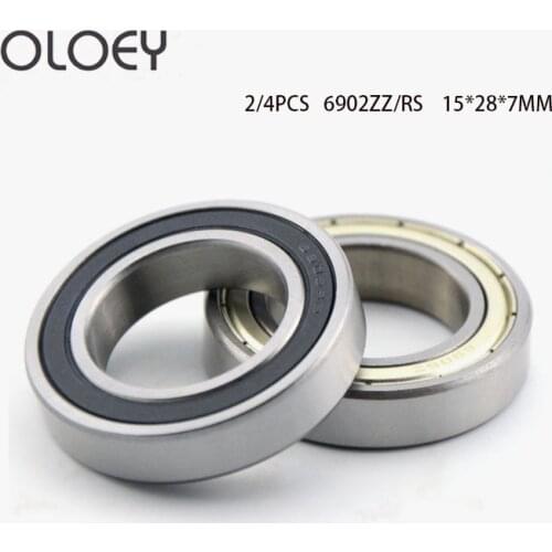 2/4Pcs/Lot Free Shipping Excellent 6902-2RS ZZ 6902 RS 15x28x7mm The Rubber Sealing Cover Thin Wall Deep Groove Ball Bearing