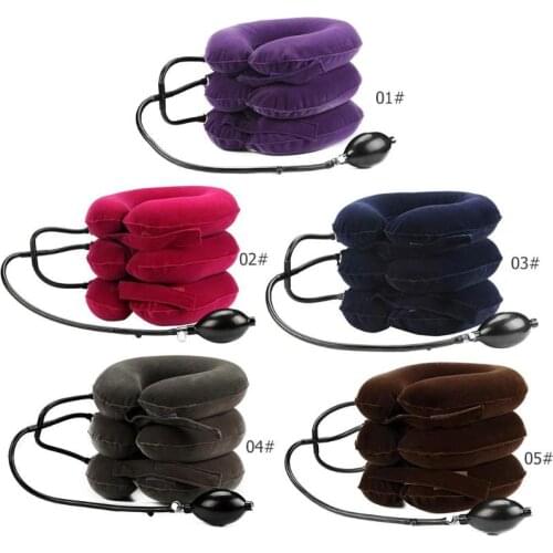 3 Layer Inflatable Neck Massage Pillow Healthcare Neck Relaxation Cervical Device Traction Drop Collar Therapy Pain Relief