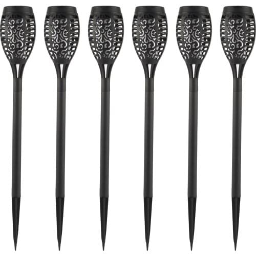 6pcs Solar LED Flickering Lighting Waterproof Dancing Flame Light Solar Torch Lights Garden Decora Decorative Landscape Lights