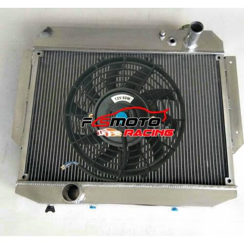 62MM 3 ROW Aluminum Radiator + Fan For Lincoln V8 4-BBL 1958 1959 1960 AT/MT