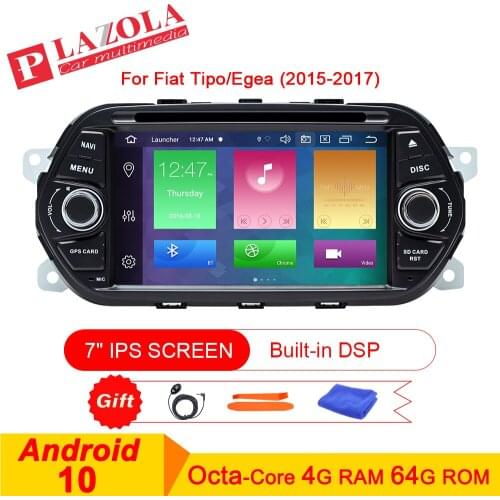 1Din Auto Radio Android 10 Car Multimedia DVD Stereo Radio Player GPS Navigation For Fiat Tipo EGEA 2015 2016 2017 OBD DVR WIFI