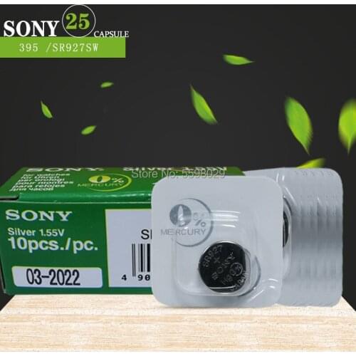 25pcs For SONY 1.5V 395 SR927SW 399 SR927W LR927 LR927W SP395 SR927 610 AG7 Watch Battery Button Coin Cell