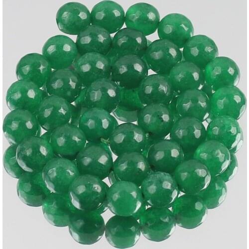 Natural Stone Faceted Dark Green Jades Chalcedony Beads Loose Spacer Beads For Jewelry Making DIY Bracelet Necklace 6/8/10mm