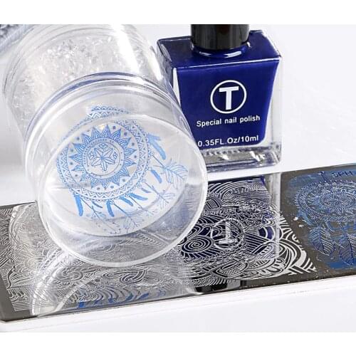 XL Double Silicone Head Big Transparent Stamp Nail Clear Stamper Manicure Template Stamping Nail Art Tools
