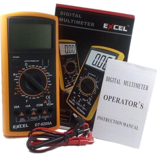 Digital Multimeter Multimetro Ammeter Voltmeter Multitester Professional Capacitance Resistance Tester Meter EXCEL DT9205A