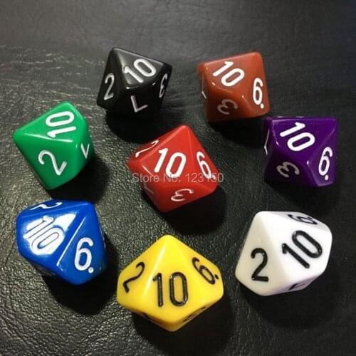 DC-033 Plastic Dice,Ten Numbers, From 1 to 10, Digital Dice, 100pcs/lot, Free Shipping