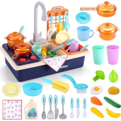 Children Sink Dishwashing Set Toy Kid Simulated Kitchen Toy Set Educational Play House Games Prop Sink Wash Suit Montessori Toy