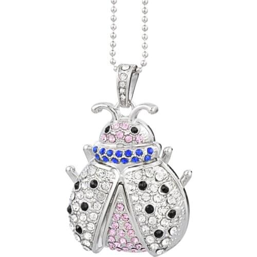 J-boxing Crystal Ladybug 32GB 64GB USB Flash Thumb Pen Drive Flash Memory Stick for Computer Tablet Laptop Mac 8GB 16G USB Stick