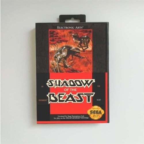 Shadow of the Beast - USA Cover With Retail Box 16 Bit MD Game Card for Sega Megadrive Genesis Video Game Console