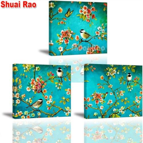 3 Piece Birds on Blossom tree Modern Decoracion 5d diy Diamond Painting full drill Diamond embroidery sale diamond mosaic set