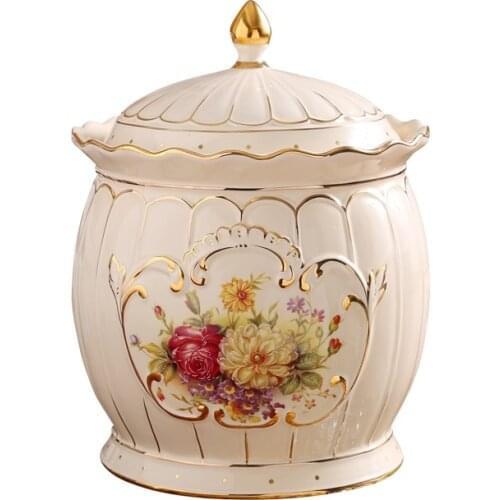 0kg ceramic barrel migang rice storage box with cover sealed storage tank household moisture pest control of rice flour barrels